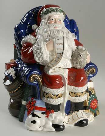 Holiday Heirloom Cookie Jars Santa In Armchair Cookie Jar - Boxed