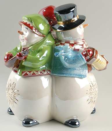 Holiday Heirloom Cookie Jars Snowy Village Musicians-Musical - Boxed