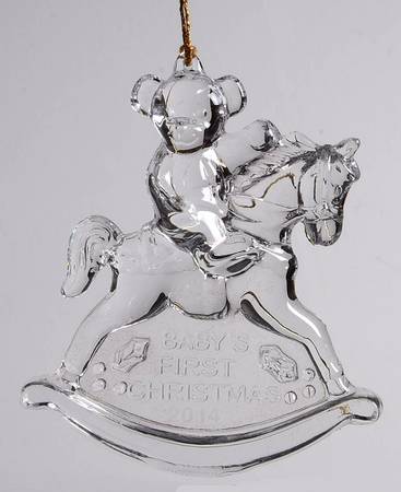 Marquis Baby's First Christmas Bear On Rocking Horse - Boxed