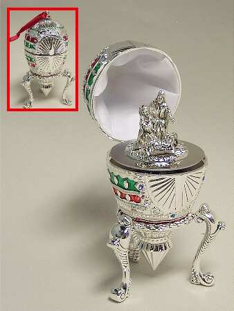 Wallace Silver Giftware Nativity Musical Egg-Silent Night - Boxed