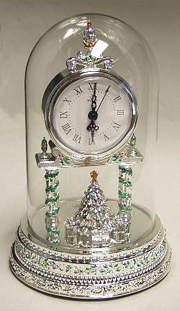 Wallace Silver Giftware Musical Holiday Clock-12 Songs - Boxed