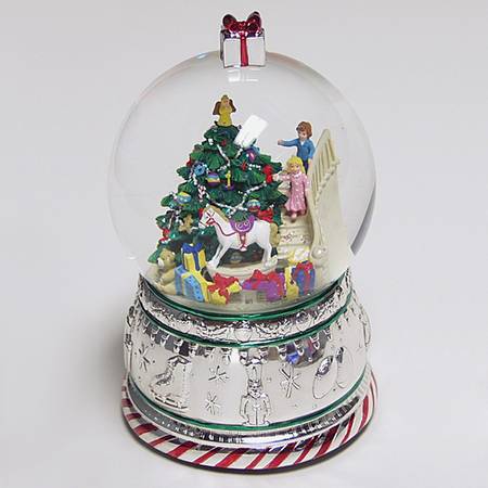 Wallace Silver Giftware Christmas Morning Waterglobe-We Wish... - Boxed