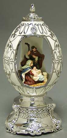 Wallace Silver Giftware Nativity Egg-Silent Night - No Box