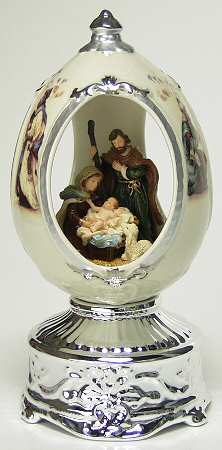 Wallace Silver Giftware Nativity Egg-Silent Night - Boxed
