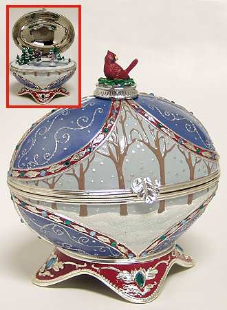 Wallace Silver Giftware Christmas Skating Egg-3 Songs - Boxed