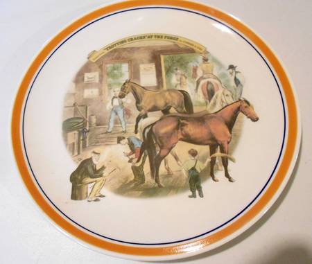 Currier & Ives Trotting Cracks At The Forge - Boxed