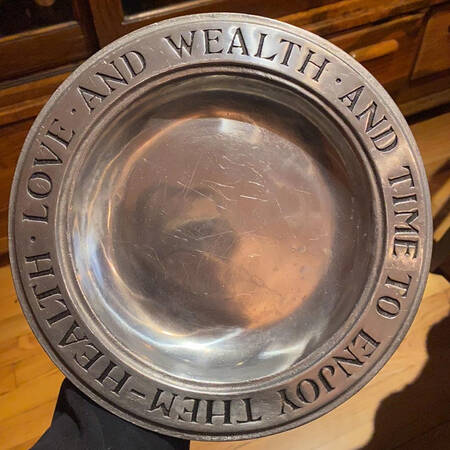 Wilton Armetale Plates Health, Love And Wealth And Time To Enjo - With Box