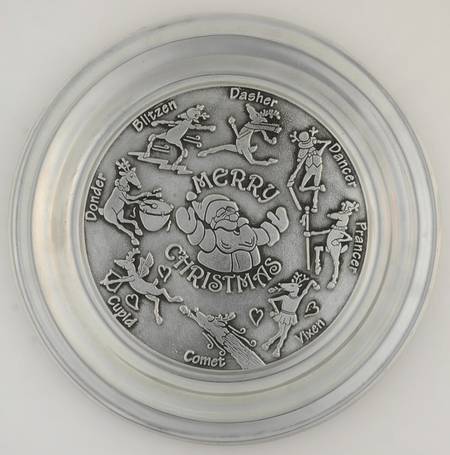 Reindeer Christmas Plate Eight Reindeer Plate - Boxed