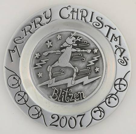 Reindeer Christmas Plate Blitzen - Boxed