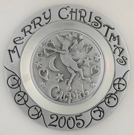 Reindeer Christmas Plate Cupid - Boxed
