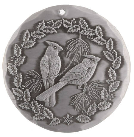 Annual Aluminum Ornament Winter Cardinals - Boxed