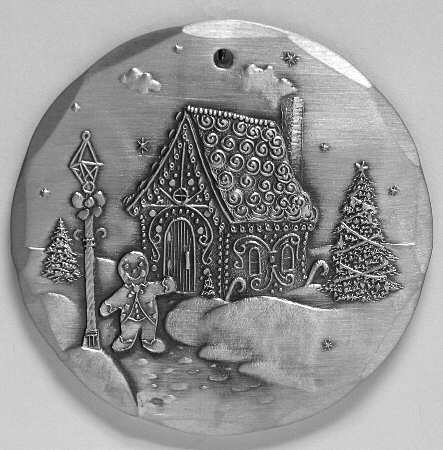 Annual Aluminum Ornament Gingerbread House - Boxed