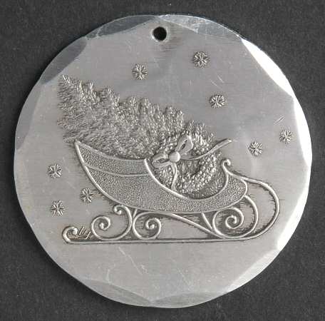 Annual Aluminum Ornament Sleigh - Boxed