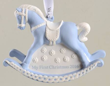 Baby's First Christmas Baby's 1st Rocking Horse-Blue - Boxed