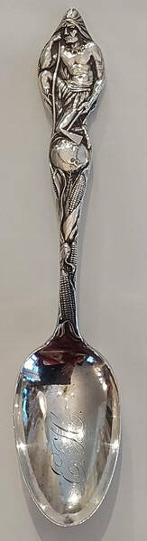 Sterling Souvenir Spoons Indian With Corn - No Box