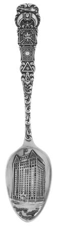 Sterling Souvenir Spoons Masonic Temple ;Chicago - No Box