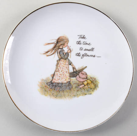 Holly Hobbie Plate Take The Time To Smell The Flowers - No Box