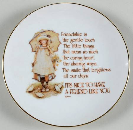 Holly Hobbie Plate Its Nice To Have A Friend Like - No Box