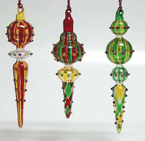 Venetian Collection-Marquis Venetian Striped Spires Set Of 3 - Boxed