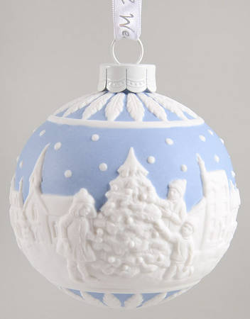 Jasperware Ball Ornaments Christmas Village - Boxed