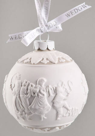 Jasperware Ball Ornaments Merry Christmas - With Box