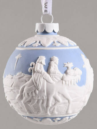 Jasperware Ball Ornaments Three Wise Men - Blue - Boxed