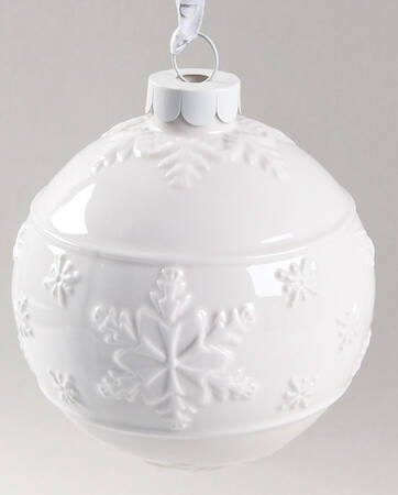 Jasperware Ball Ornaments Snowflake Ball-White-Round - Boxed