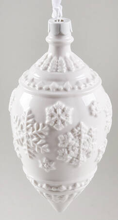 Jasperware Ball Ornaments Snowflake-White - Boxed