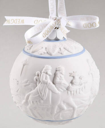 Jasperware Ball Ornaments Three Wise Men - White - No Box
