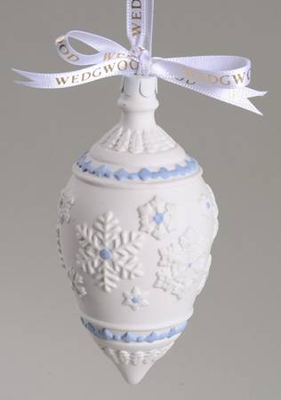 Jasperware Ball Ornaments Snowflake Teardrop - Boxed