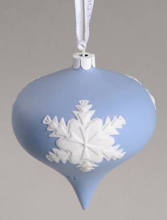 Jasperware Ball Ornaments Snowflake - Blue - With Box 53