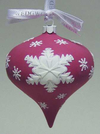 Jasperware Ball Ornaments Snowflake-Red - Boxed