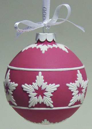 Jasperware Ball Ornaments Star-Red - Boxed