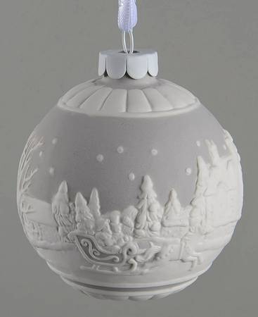 Jasperware Ball Ornaments Sleigh Ride - Grey - Boxed