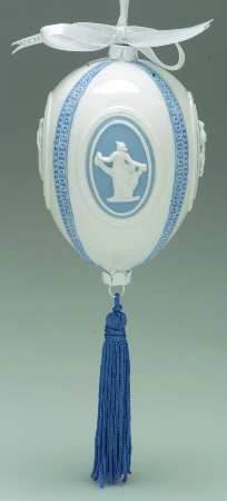 Jasperware Ball Ornaments Egg-Blue - Boxed