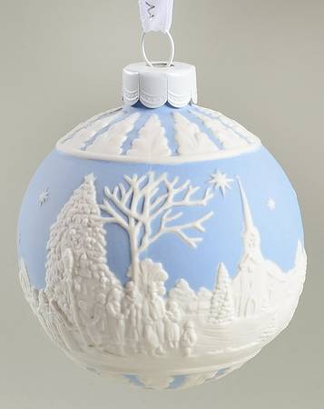 Jasperware Ball Ornaments Carol Service - Blue - Boxed
