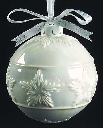 Jasperware Ball Ornaments Star-White - Boxed