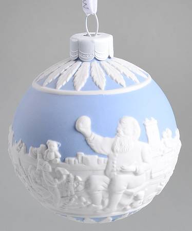 Jasperware Ball Ornaments Santa's Workshop Blue - No Box