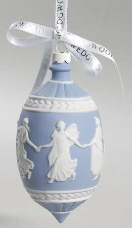 Jasperware Ball Ornaments Neoclassical Relief - Boxed
