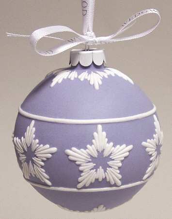 Jasperware Ball Ornaments Star Relief-Blue - Boxed