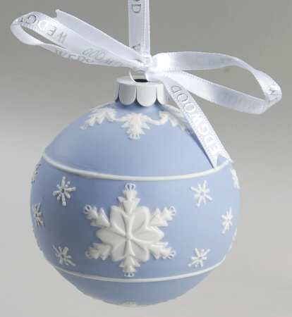 Jasperware Ball Ornaments Snowflake Ball-Blue-Round - With Box