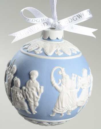 Jasperware Ball Ornaments Merry Christmas & Happy New Y - Boxed