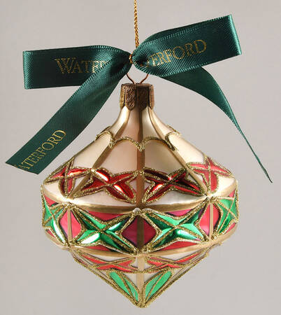 Red, Green on Champagne, White, Gold Diamond Cut Top - No Box