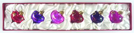 Jewel Tones, Brights, Pastels Hearts (Set Of 6) - Boxed