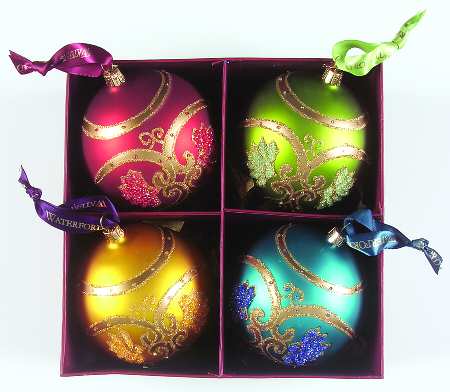 Jewel Tones, Brights, Pastels Paisley Balls (Set Of 4) - Boxed