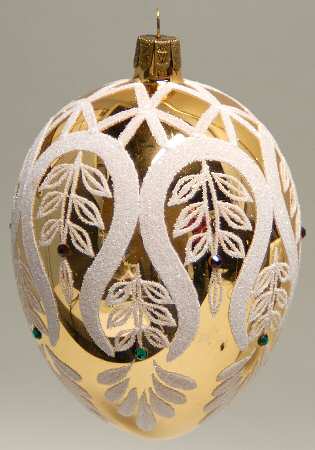 Opulence-Gold, Silver, White, Champagne Lace Golden Egg - With Box