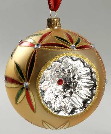 Red, Green on Champagne, White, Gold Enchantment Ball - Boxed