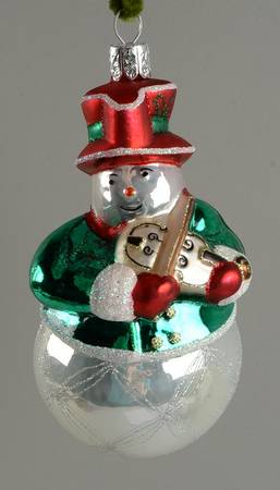 Snowy Village 10th Anniversary Araglin Violinist Snowman - Boxed