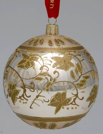 Opulence-Gold, Silver, White, Champagne Golden Flowers Ball - Boxed