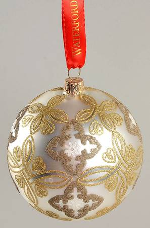 Opulence-Gold, Silver, White, Champagne Celtic Knot Silver Ball - Boxed